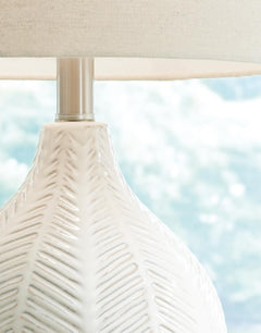 Off White / Table Lamp, ceramic texture detail - 3