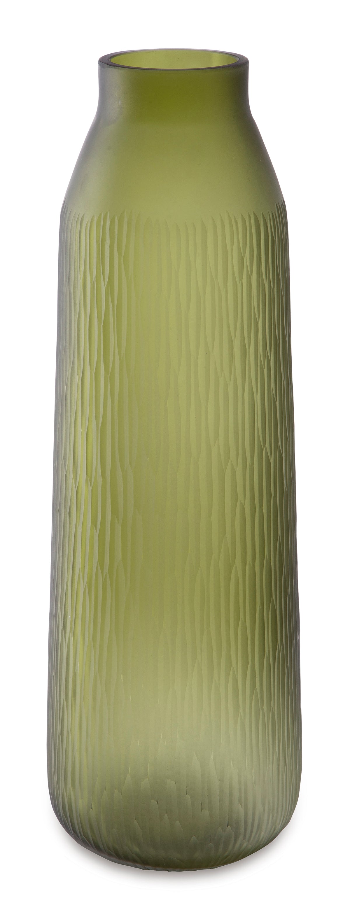 Olive Green vase, full product view