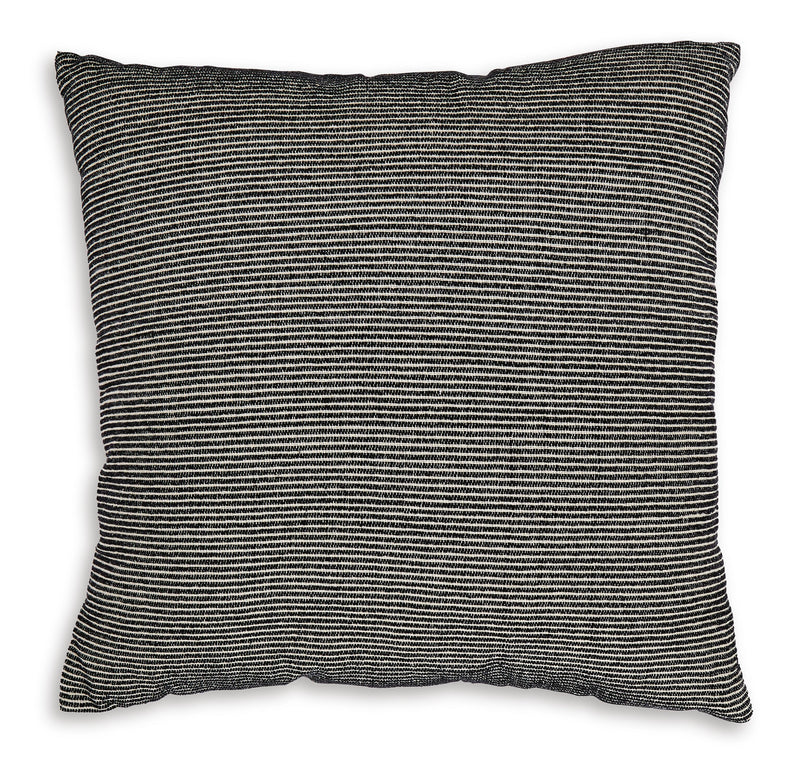 20-Inch Black and Linen Cotton Throw Pillow