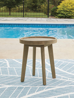 Beige, table beside pool; accessories excluded - 2