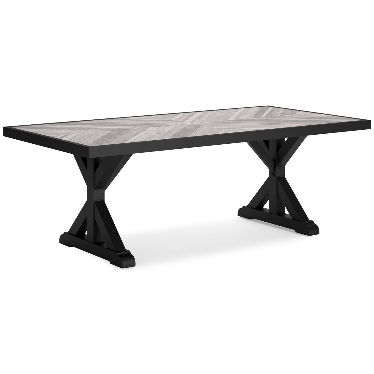Black/Light Gray Outdoor Table, full product view