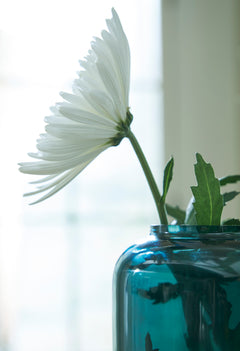 Teal 12-inch height vase, product view 3 - 6