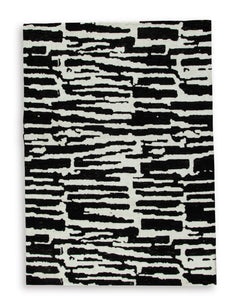 Black/Ivory 62.25" x 80.63", complete rug product view - 9