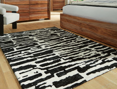 Black/Ivory 62.25" x 80.63", room view; furniture excluded - 10