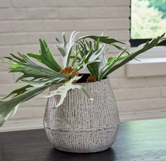 Distressed Brown 9.5-inch height vase, full product view - 5