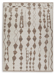 Beige/Brown 121.75" x 168.5", complete rug product view - 1
