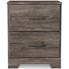 Gray, full front view of nightstand - 12