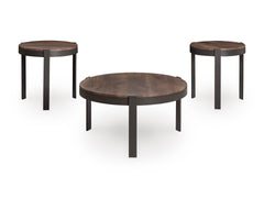 Brown/Black three-piece table set, product view 2 - 2