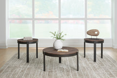 Brown/Black three-piece table set, product view 3 - 3