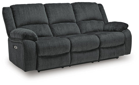 Bustle-Back Chenille Power Reclining Sofa in Slate