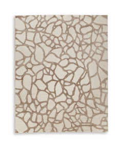 Ivory/Brown/Gray 94" x 118", complete rug product view - 5