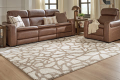 Ivory/Brown/Gray 94" x 118", room view; furniture excluded - 6