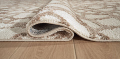 Ivory/Brown/Gray 94" x 118", rolled rug backing detail - 8
