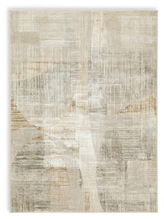 Linen/Gray/Caramel 61.5" x 85.88", complete rug product view - 4