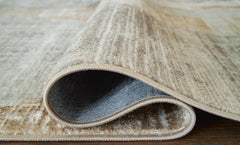 Linen/Gray/Caramel 61.5" x 85.88", rolled rug backing detail - 7