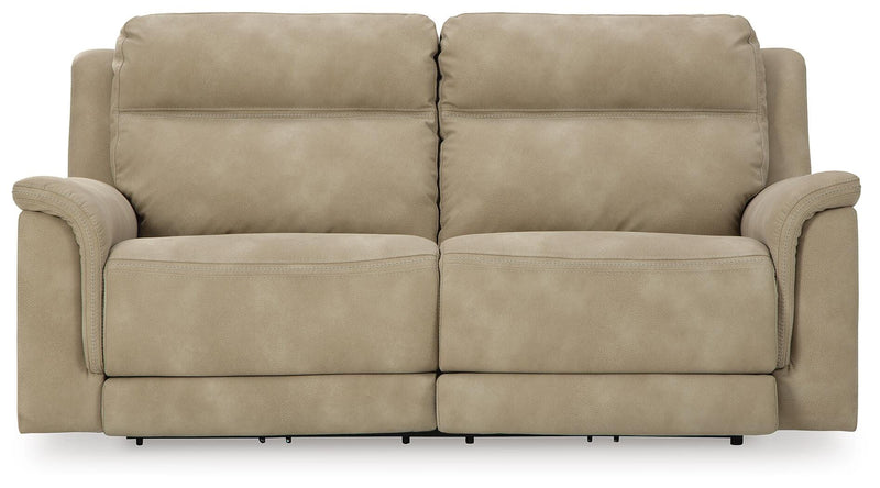 Wide Two-Seat Power Reclining Sofa in Sand or Slate