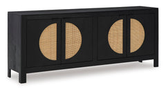 Black/Natural Accent Cabinet, view 1 - 1