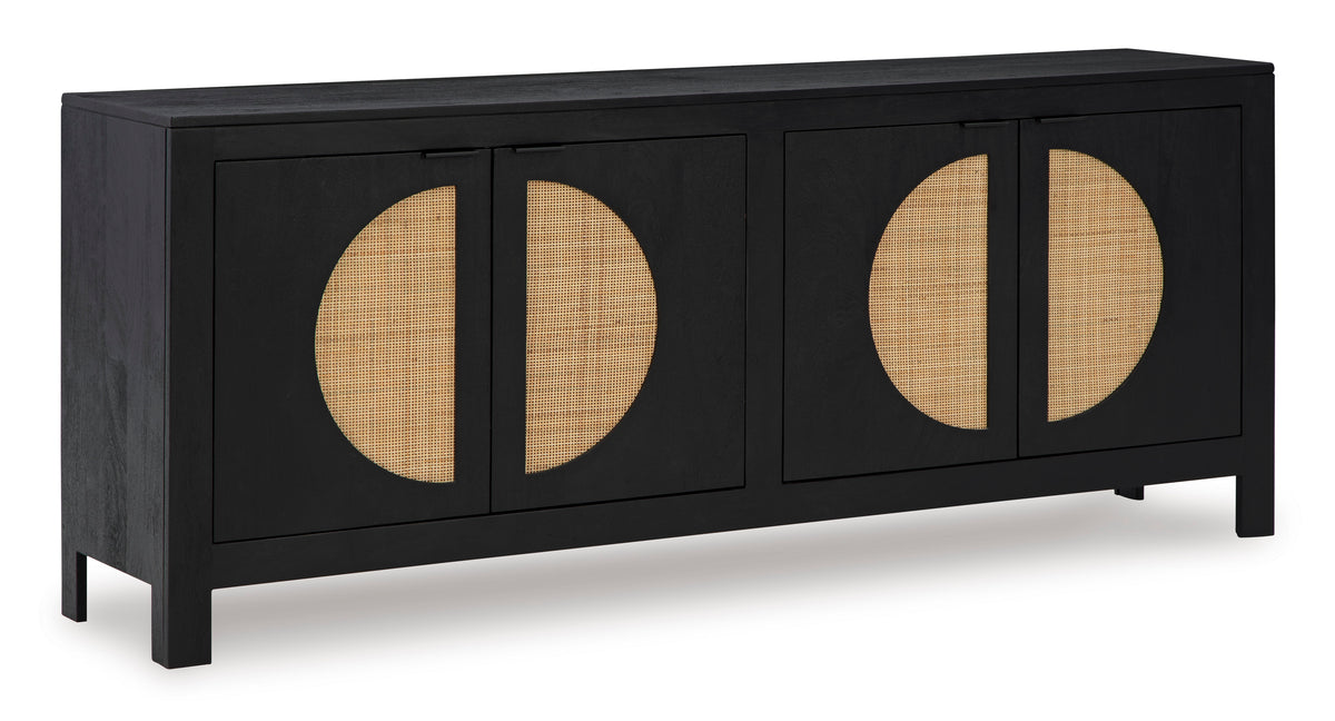 Black/Natural Accent Cabinet, view 1