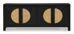 Black/Natural Accent Cabinet, view 2 - 2