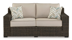 Brown Loveseat w/Cushion, product view 3 - 3