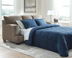 Nutmeg, Queen sleeper sofa with mattress extended in room - 2
