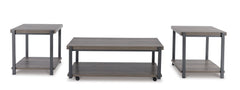 Gray/Black three-piece table set, product view 2 - 2