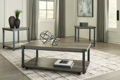 Gray/Black three-piece table set, product view 3 - 3