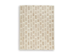 Tan/Brown/White 94" x 118.5", complete rug product view - 1