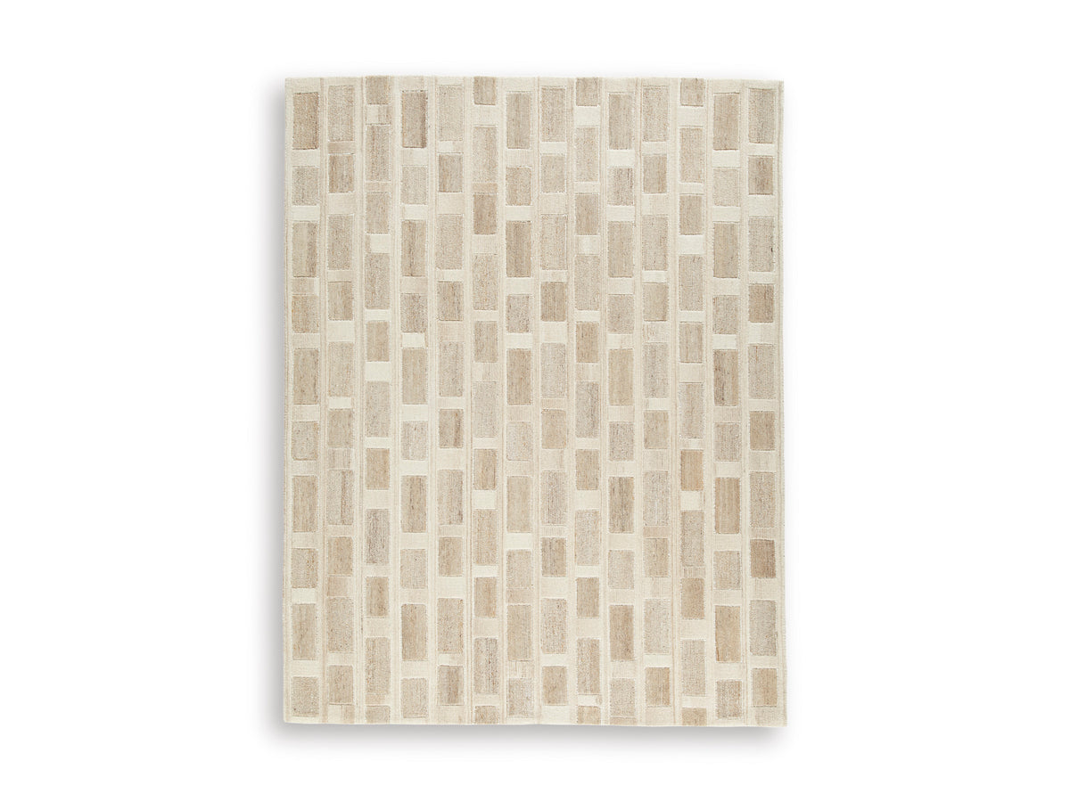 Tan/Brown/White 94" x 118.5", complete rug product view