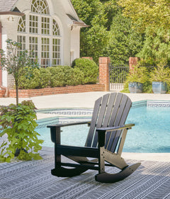 Black outdoor rocking chair, product view 5 - 5
