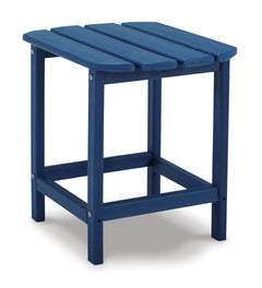 Blue outdoor end table, full product view - 6