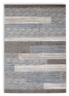 Cream/Brown/Gray 94" x 117", complete rug design; representative size - 1