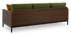 Brown/Green Sofa with Cushion, product view 2 - 2
