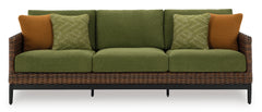 Brown/Green Sofa with Cushion, product view 4 - 3