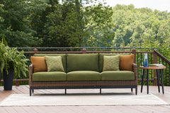 Brown/Green Sofa with Cushion, product view 6 - 6