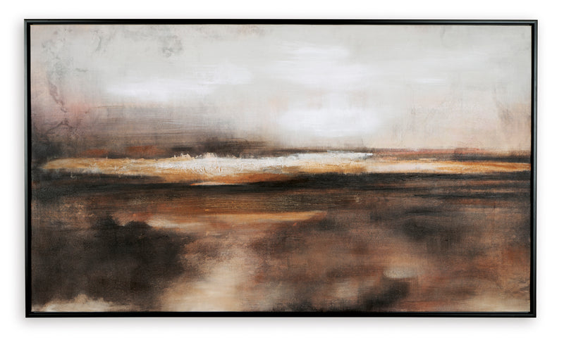 Warm Horizon Abstract Framed Canvas Wall Art