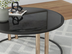 Black/Gold Finish three-piece table set, product view 4 - 4