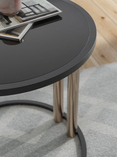 Black/Gold Finish three-piece table set, product view 5 - 5