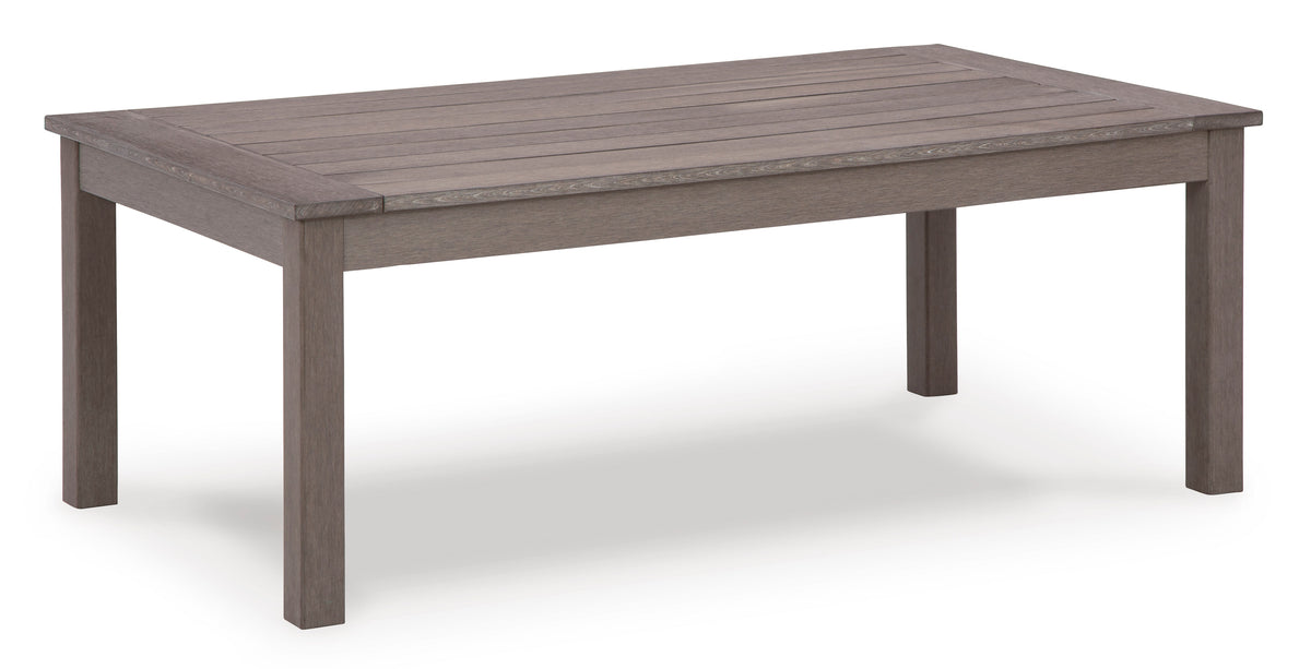 Brown Rectangular Cocktail Table, full product view