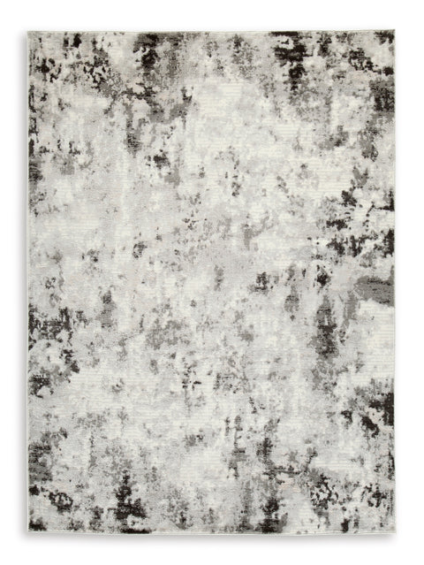 Cream Taupe and Gray Mottled Abstract Woven Rug