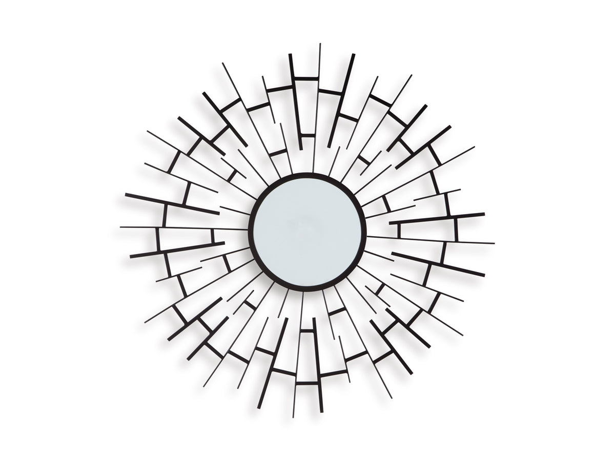Black accent mirror, full product view