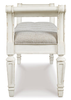 Antique White Accent Bench, product view 2 - 2