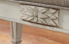 Antique White Accent Bench, product view 4 - 4