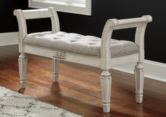 Antique White Accent Bench, product view 5 - 5