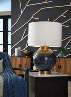 Blue/Gold Finish table lamp, product view 2 - 2