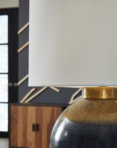 Blue/Gold Finish table lamp, product view 4 - 4