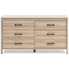 Tan, full front view of dresser - 3