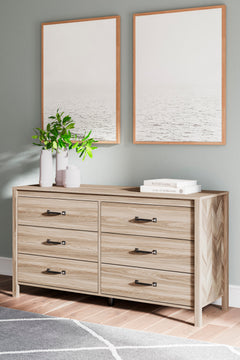 Tan, dresser in room setting - 5