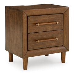 Brown, complete nightstand, angled view - 6