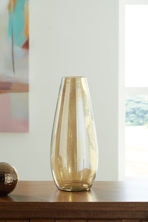 Rhettman Amber Glass Indoor Outdoor Vase